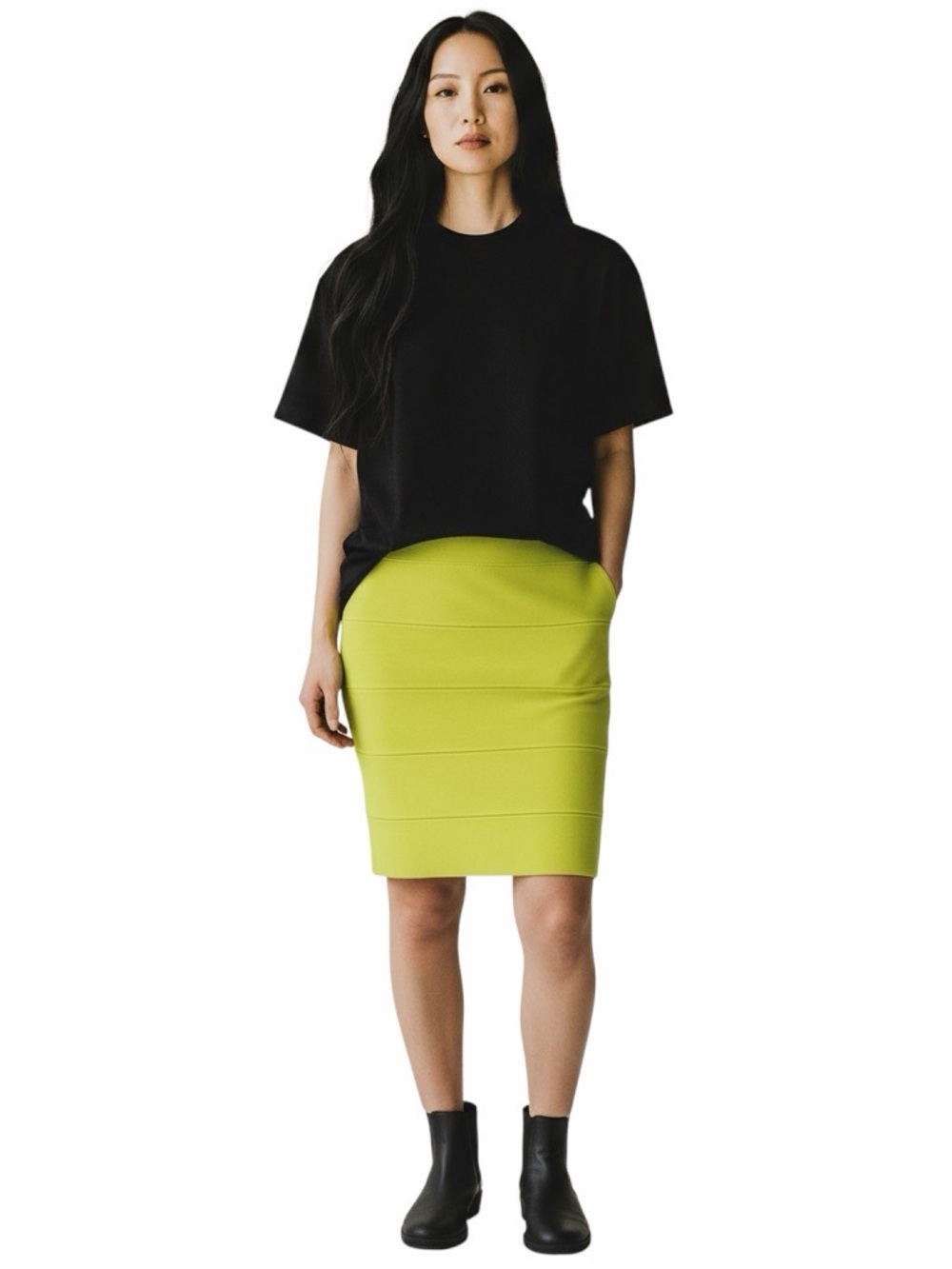 BCBGMAXAZRIA Lime Bandage Mini Skirt M Bodycon